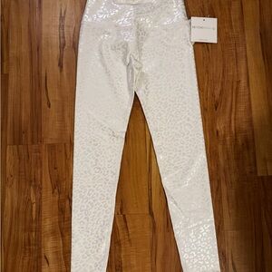 Beyond Yoga Iridescent White Kids Leggings